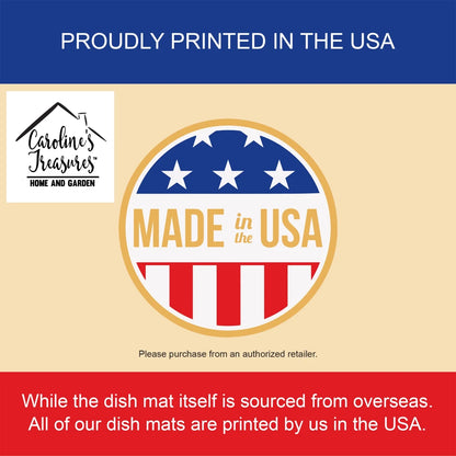 French Bulldog Poinsetta Wreath Dish Drying Mat