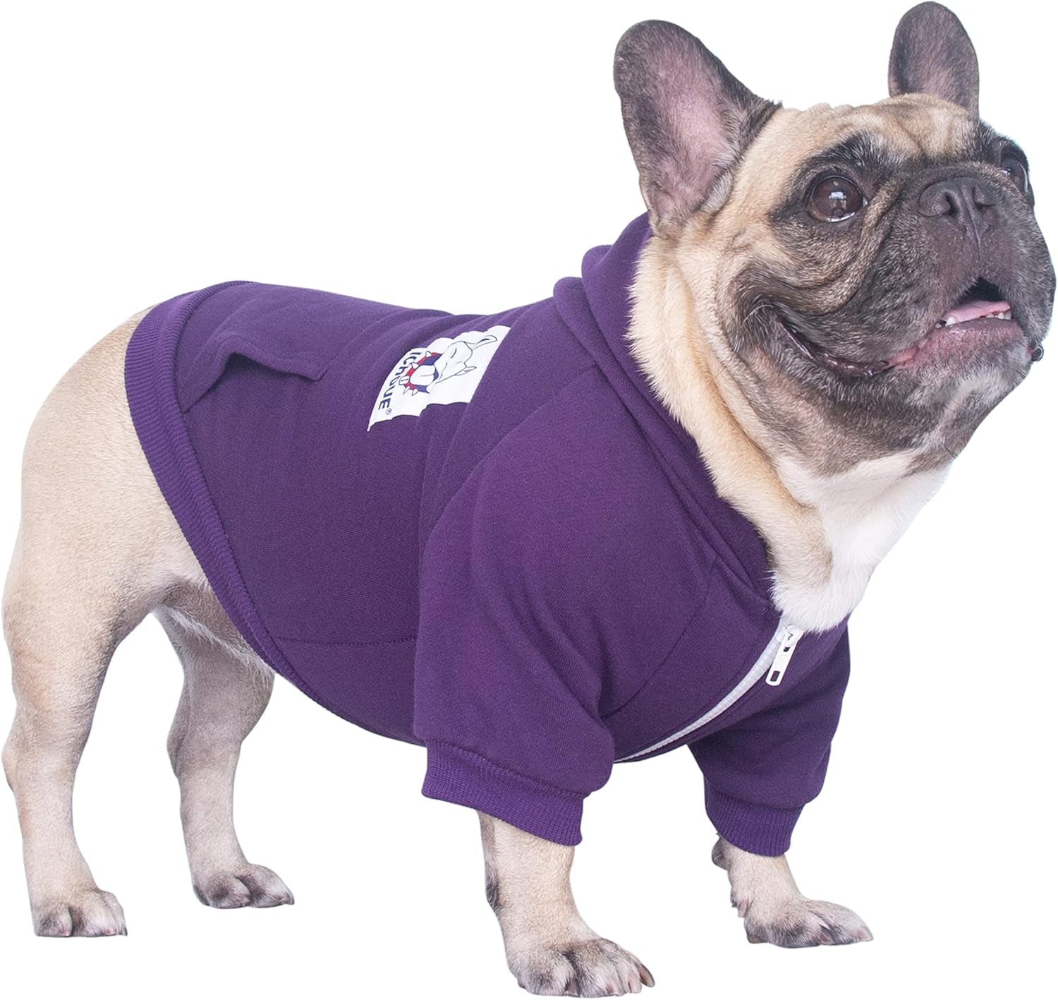 French Bulldog Frenchie Clothes Hoodies for Dogs Pug English Boston Terrier Bully Pitbull Corgi Sweatshirt Sweater Clothing - Dark Purple/Large Plus