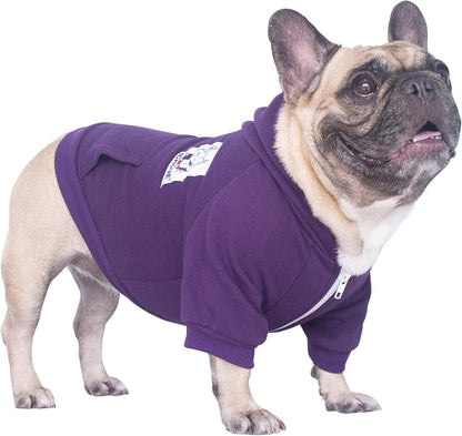 French Bulldog Frenchie Clothes Hoodies for Dogs Pug English Boston Terrier Bully Pitbull Corgi Sweatshirt Sweater Clothing - Dark Purple/Large Plus