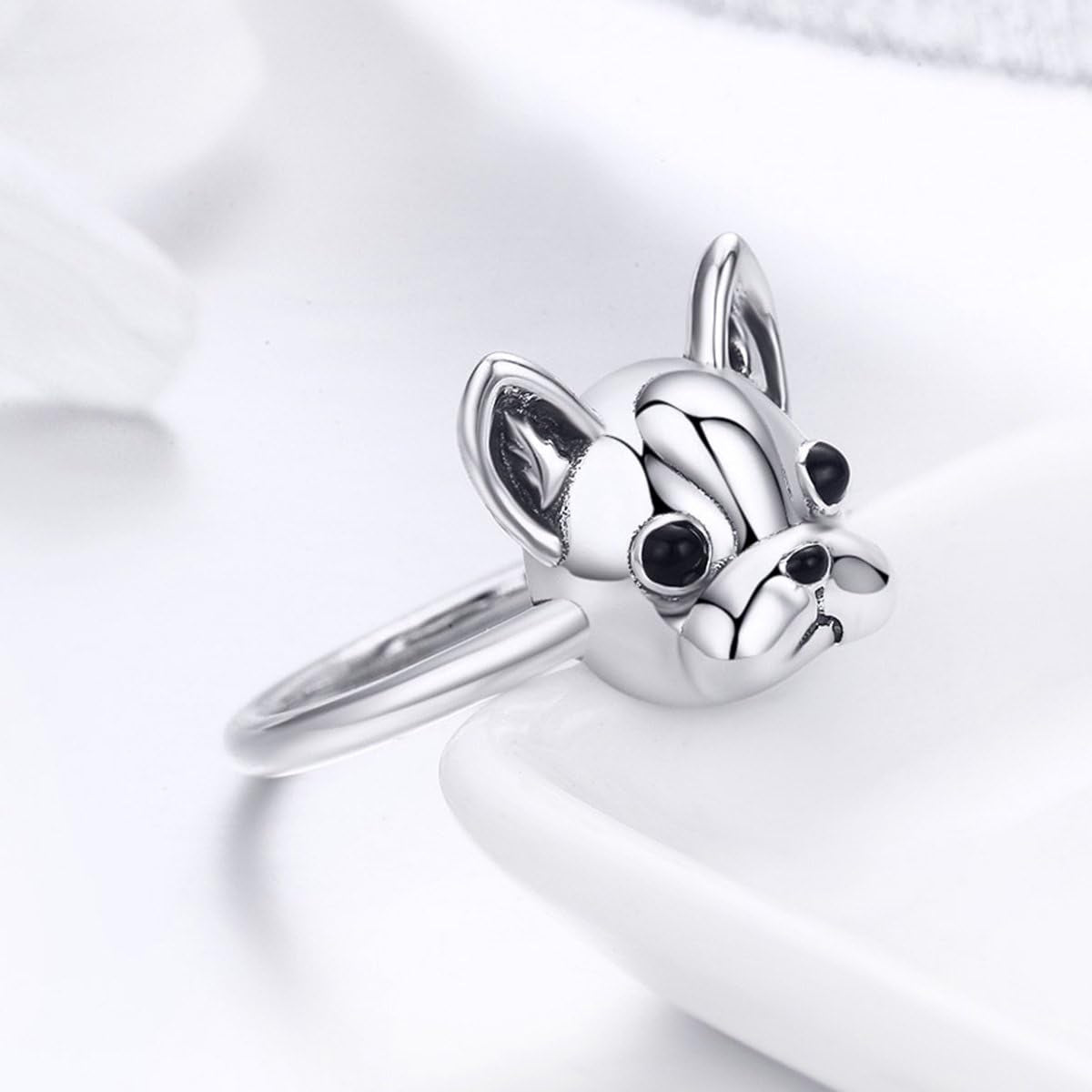 Bulldog Sterling Silver Ring Cute Birthday Jewelry for Women and Mother'S Day