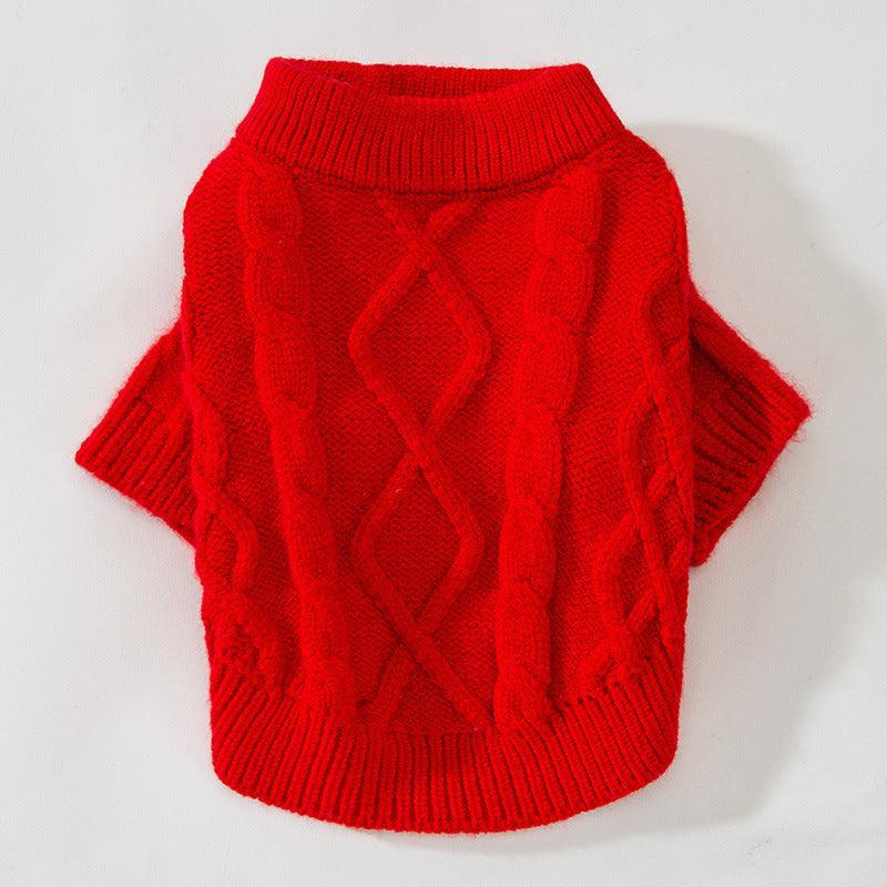 Cozy Knitted Ribbed Pet Sweater For Small Dogs And Cats