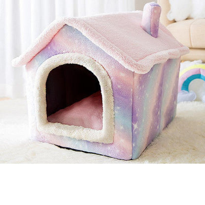 Cozyfold Pet House: Foldable Winter Bed & Enclosed Cave For Dogs And Cats