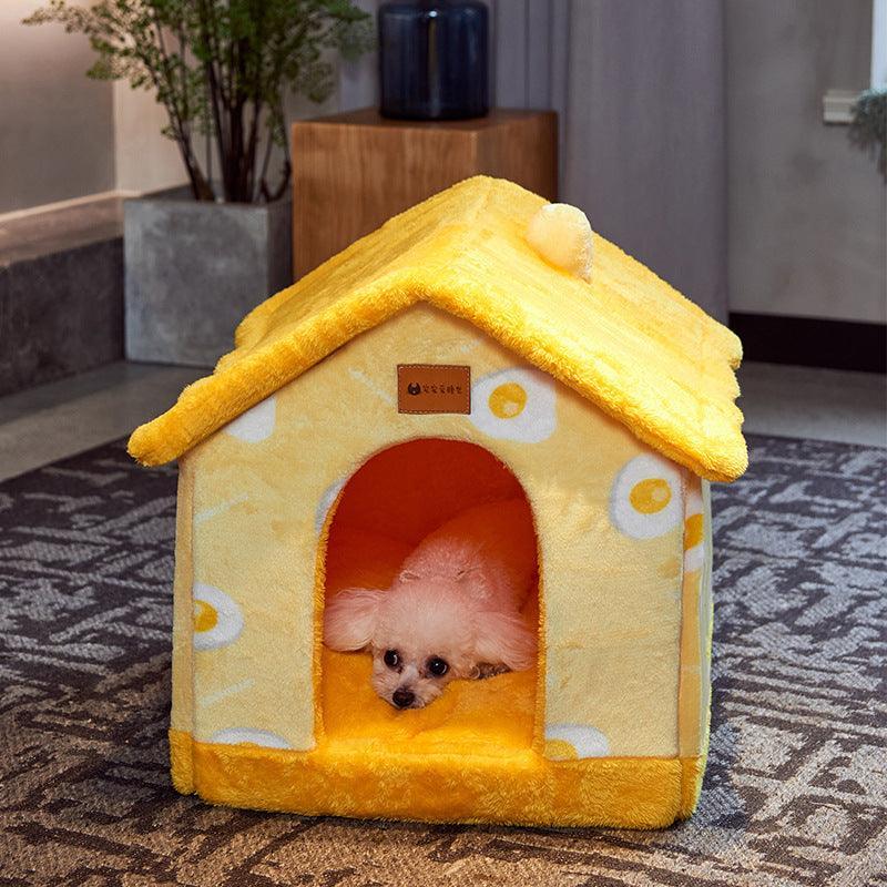 Cozyfold Pet House: Foldable Winter Bed & Enclosed Cave For Dogs And Cats