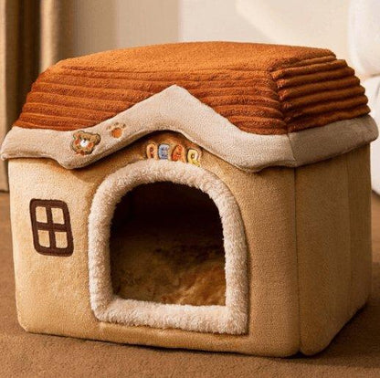 Cozyfold Pet House: Foldable Winter Bed & Enclosed Cave For Dogs And Cats