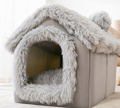 Cozyfold Pet House: Foldable Winter Bed & Enclosed Cave For Dogs And Cats
