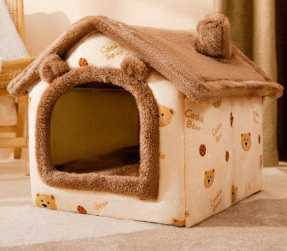 Cozyfold Pet House: Foldable Winter Bed & Enclosed Cave For Dogs And Cats