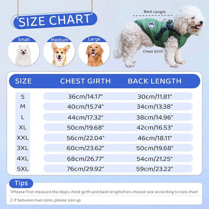 Dog Clothes for Small Dogs Dog Coat Waterproof Winter Jacket Warm Vest Dog Clothes Dog Coat Warm Winter Dog Jacket with Dog Harness for Small Medium Large Dogs