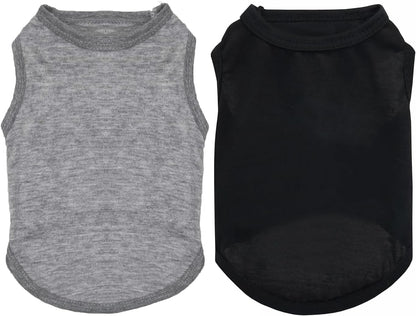 2 Packs Dog Shirts Blank Clothes Plain Dog Shirt for Small Dog Cotton Pet Clothes Apparel Fit for Small Extra Small Medium Dog Cat (X-Small)