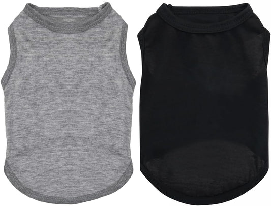 2 Packs Dog Shirts Blank Clothes Plain Dog Shirt for Small Dog Cotton Pet Clothes Apparel Fit for Small Extra Small Medium Dog Cat (X-Small)