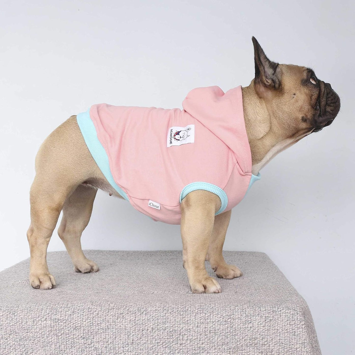 100% Breathable Cotton Dog Hoodies Clothes for English Bulldog Sweatshirts Sweaters French Frenchie Pug Medium Dogs - Pink, Xx-Large