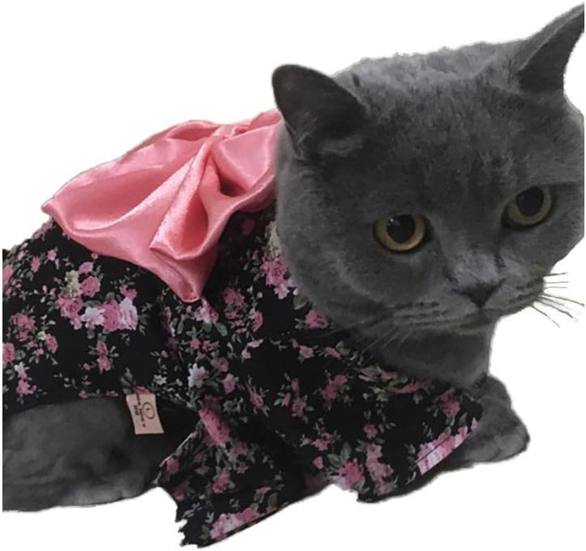 Dog Costume Halloween Cat Clothing Cosplay Japan Kimono Pet Clothes for Doggy Kitty Rabbits Pig Fun, Black, X-Large