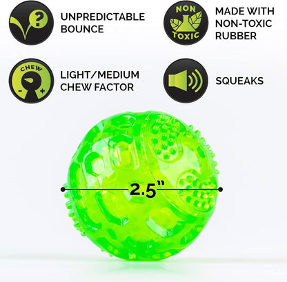 Durasqueak Dog Ball Toy, Interactive, Floats, Squeaks, Dog Balls for Fetching, Alternative to Traditional Tennis Balls - for All Breeds
