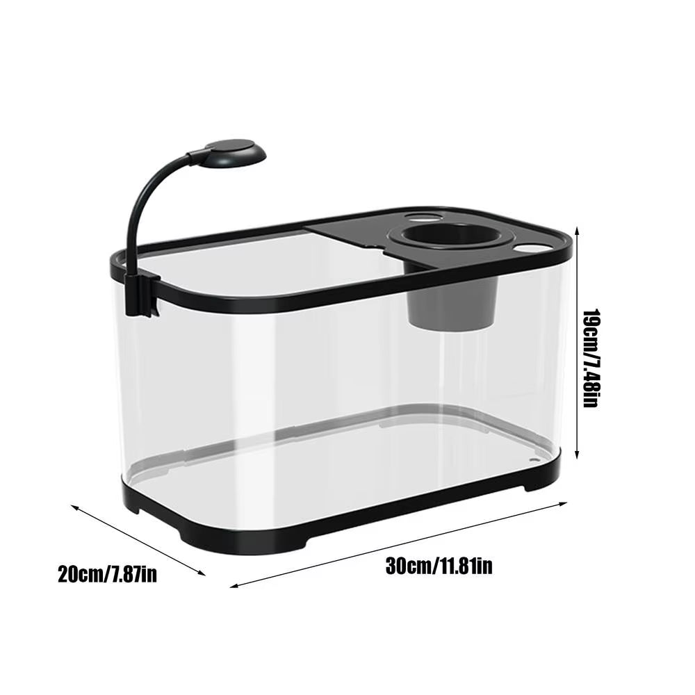 2025 Aquarium Kit Small Betta Fish Tank for Beginners Desktop Beginner Aquarium Household Fish Bowl for Betta Tortoise Frog