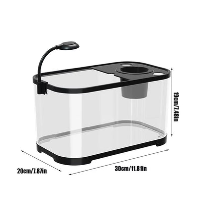 2025 Aquarium Kit Small Betta Fish Tank for Beginners Desktop Beginner Aquarium Household Fish Bowl for Betta Tortoise Frog