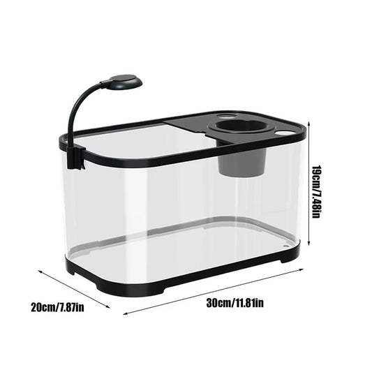 2025 Aquarium Kit Small Betta Fish Tank for Beginners Desktop Beginner Aquarium Household Fish Bowl for Betta Tortoise Frog