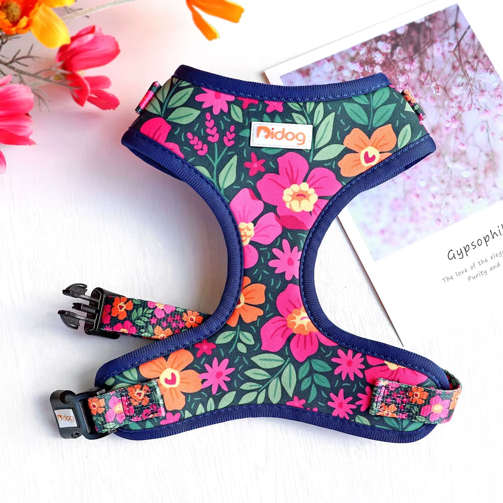 Mesh Nylon Dog Harness Vest Soft Padded Dogs Cat Vests Harnesses Cactus Print for Small Medium Dog Cats French Bulldog Chihuahua