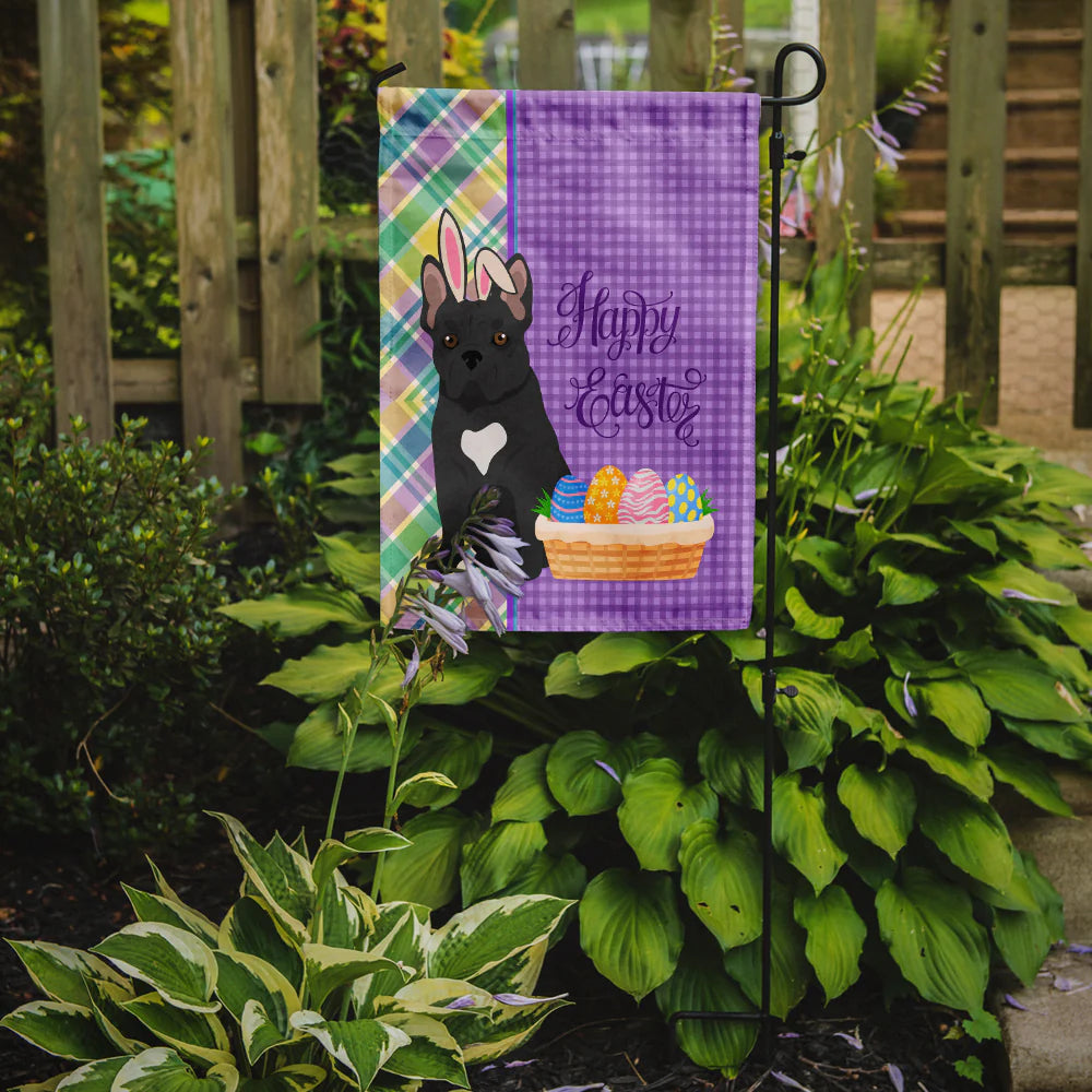 Black French Bulldog Easter Garden Flag