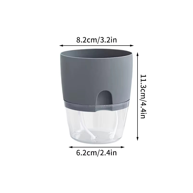 Self Watering Flower Pot Plastic Hydroponics Plants Pot Transparent Double Layer Cotton Rope Watering Succulent Potted Planters