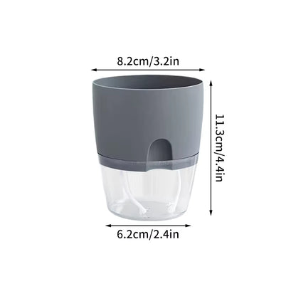 Self Watering Flower Pot Plastic Hydroponics Plants Pot Transparent Double Layer Cotton Rope Watering Succulent Potted Planters