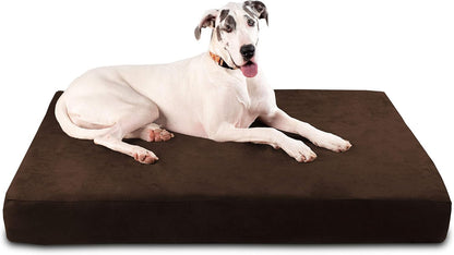 Barker Beds Giant Orthopedic Dog Bed for Large Dogs - 7" Thick Washable XL Mattress with Microsuede Cover - Durable Big Dog Bed - Water-Resistant, Machine Washable - Made in USA (Chocolate)