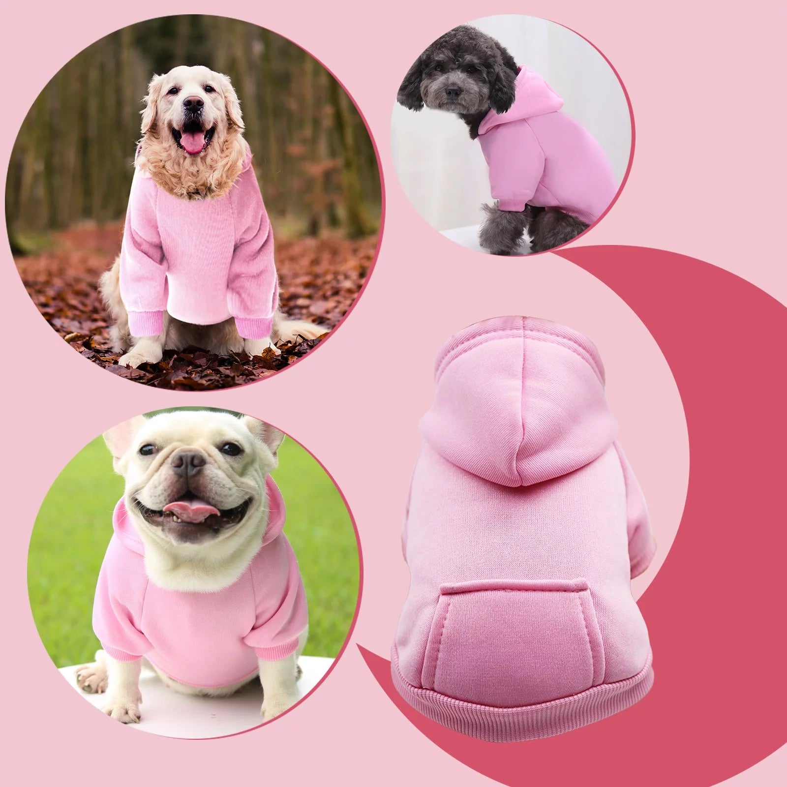 Dog Hoodie with Pocket - Fall Winter Warm Sweater Puppy Clothes Boy Dog Clothes Large Size Dog for Small Medium Dogs X Small Dog Clothes Boy Girl Girl Dog Clothes Winter Coats Dog Clothes