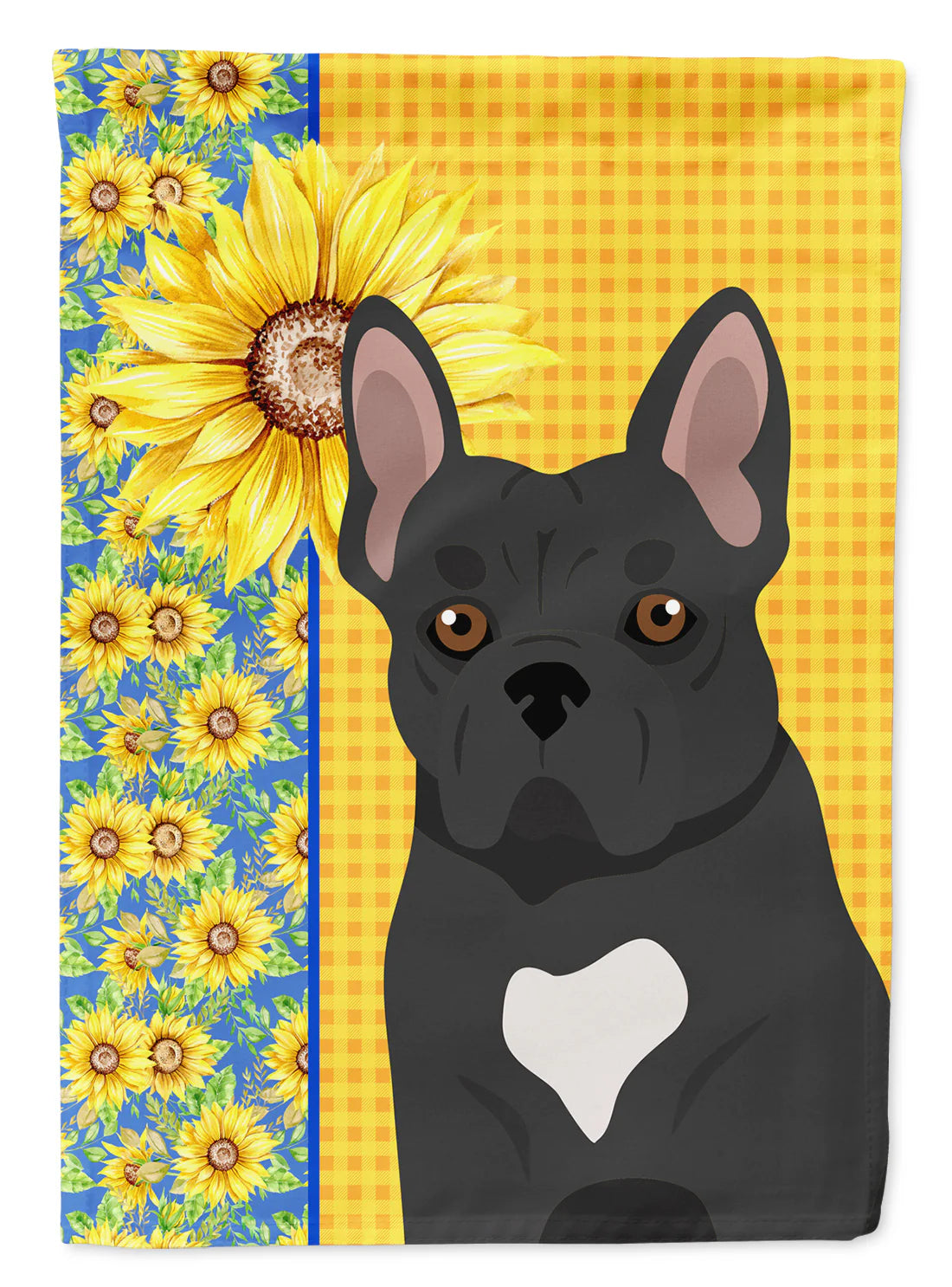 Summer Sunflowers Black French Bulldog Garden Flag