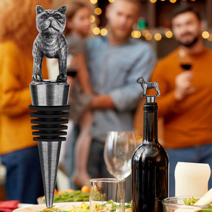 French Bulldog Wine Stopper Novel Pet Dog Wine Accessories Wine Gifts for Men Women French Bulldog Lovers Bottle Saver