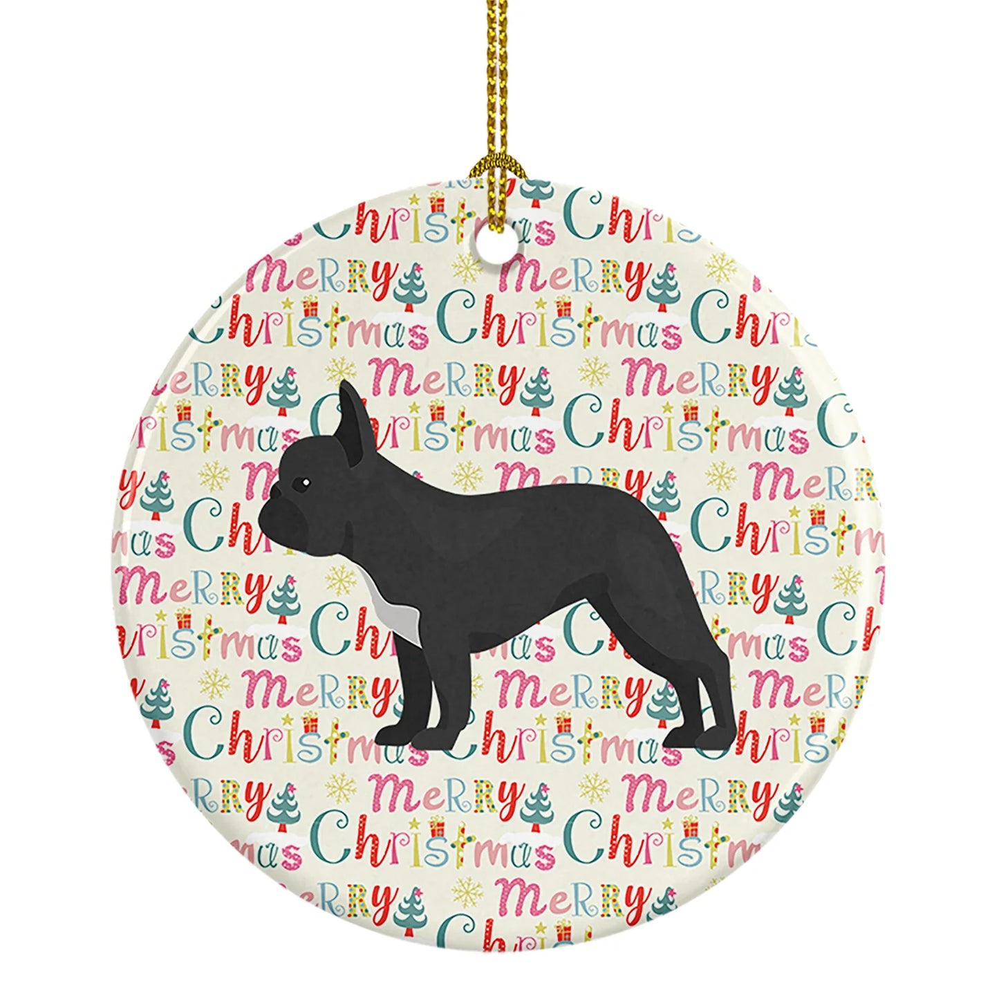 French Bulldog #1 Merry Christmas Ceramic Ornament