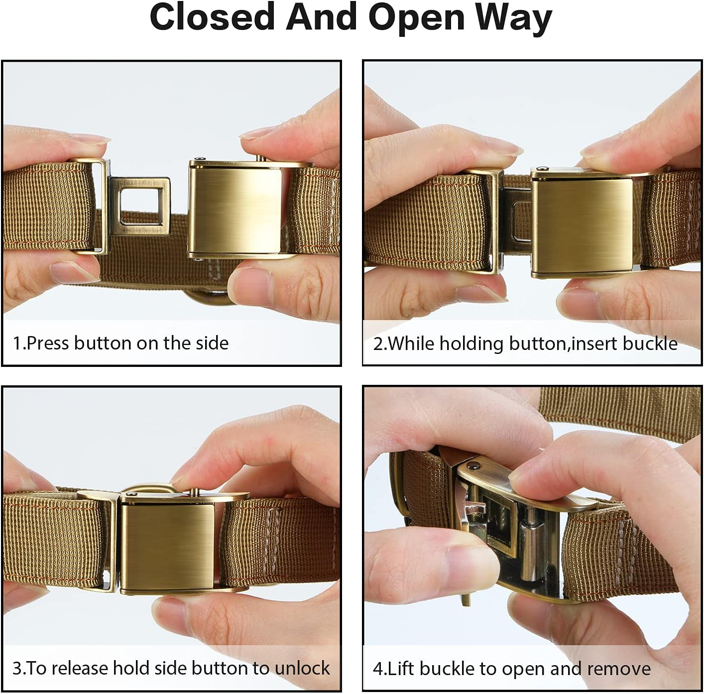 Luxury Padded Adjustable Heavy Duty Nylon Dog Collar, Seatbelt Metal Buckle,For Medium Large Pets